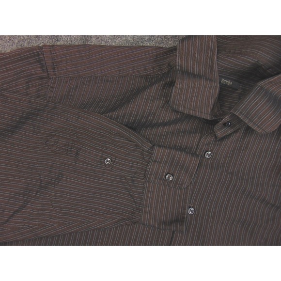 Zanella Other - Zanella Shirt Mens 2XL Brown Striped Italy Luxury Business Casual Office Classic